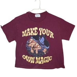 Make your own Magic crop top Mushrooms XS